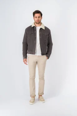 Teddy Smith Veste en denim avec col en sherpa RANDALL SHERPA TURBULENCE KAKI Cheap