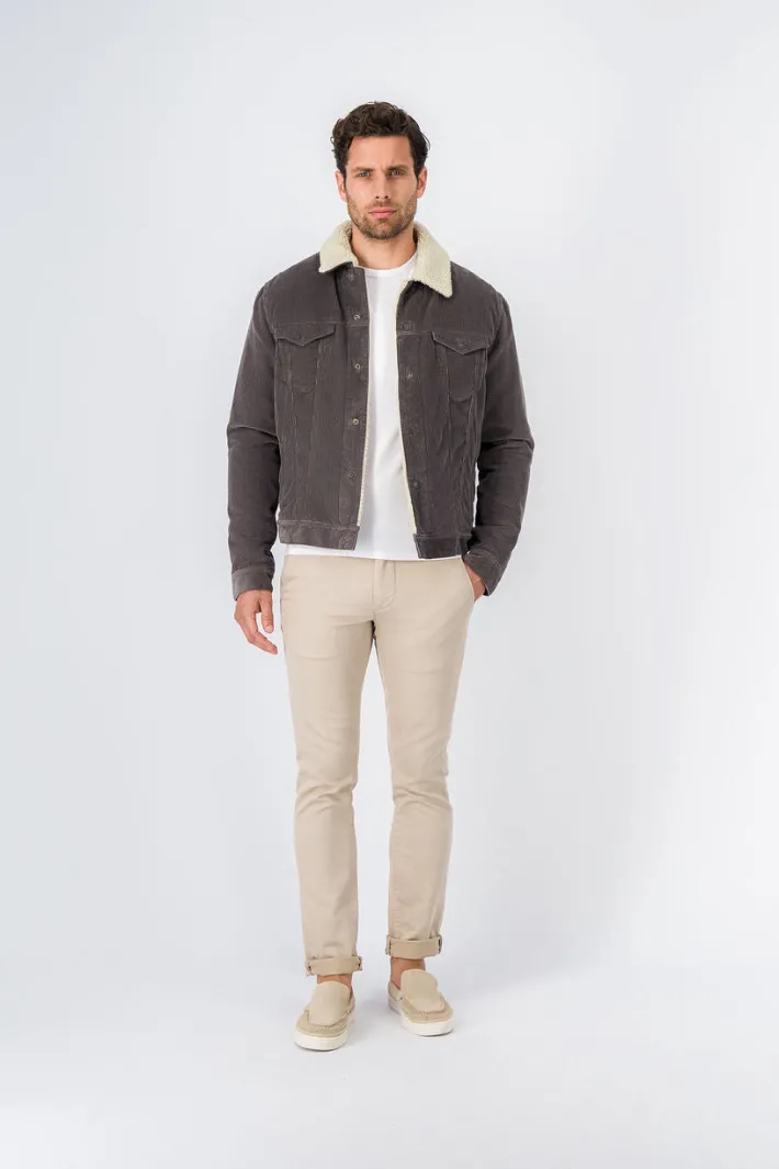 Teddy Smith Veste en denim avec col en sherpa RANDALL SHERPA TURBULENCE KAKI Cheap