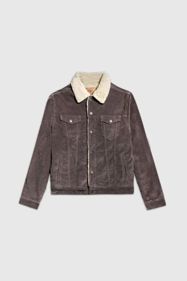 Teddy Smith Veste en denim avec col en sherpa RANDALL SHERPA TURBULENCE KAKI Cheap
