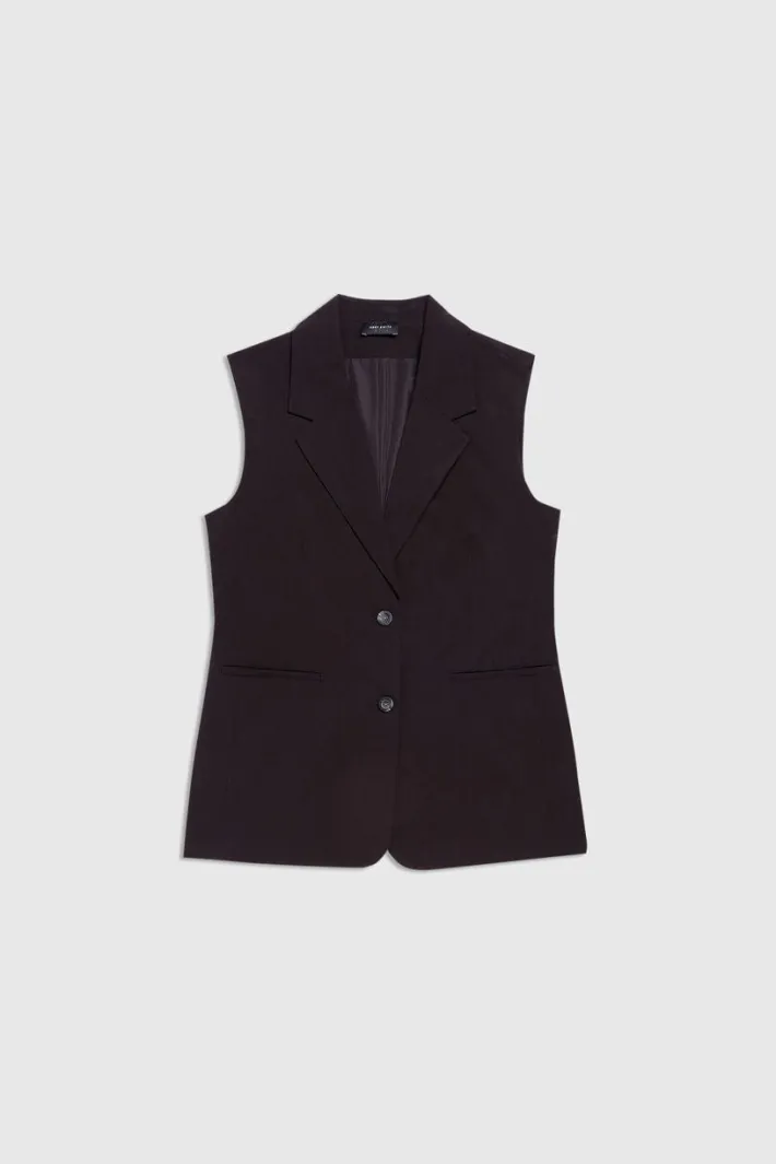 Teddy Smith Veste sans manches oversize CREAM BISTRETCH NOIR Best Sale